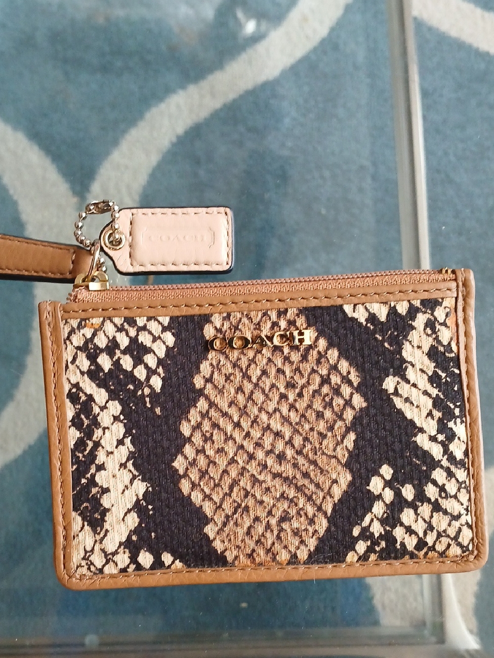 Coach Madison Carryall Python Snake Print Pattern Satchel With Matching Wallet - Picture 9 of 10